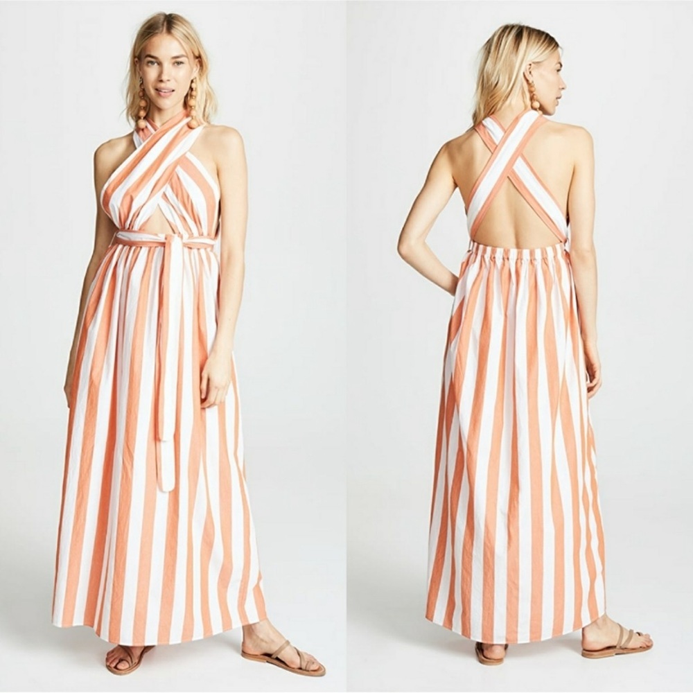 Mara Hoffman swim Rosario dress‎ striped tie dress criss cross ajustable sundres